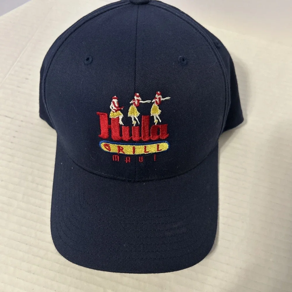 Hula Girl Grill Blue Baseball Cap Hat Flex-fit